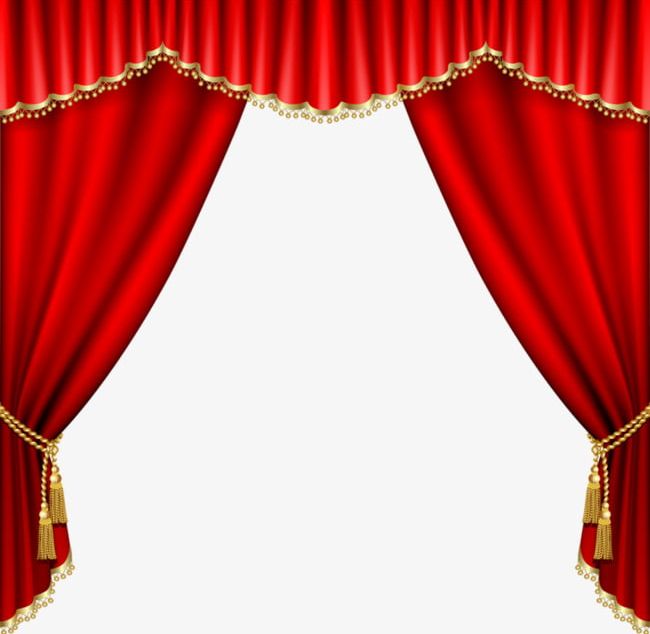 Red curtain png.