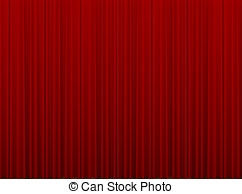 Red closed curtain.