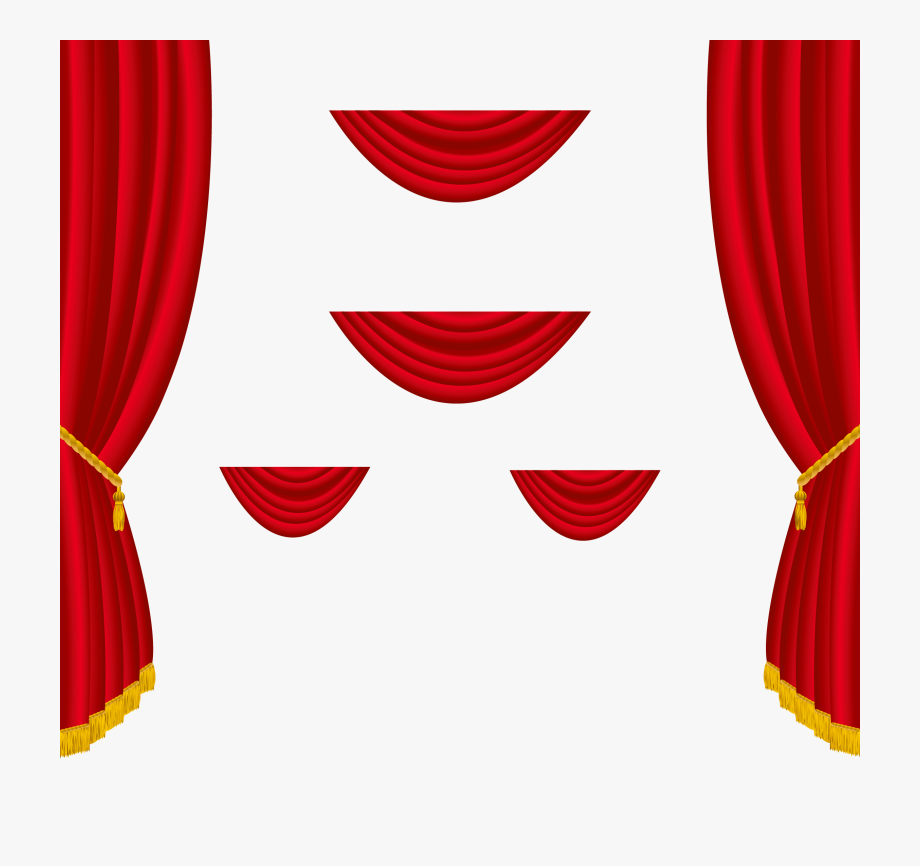 Transparent Red Curtains Decoration Png Clipart