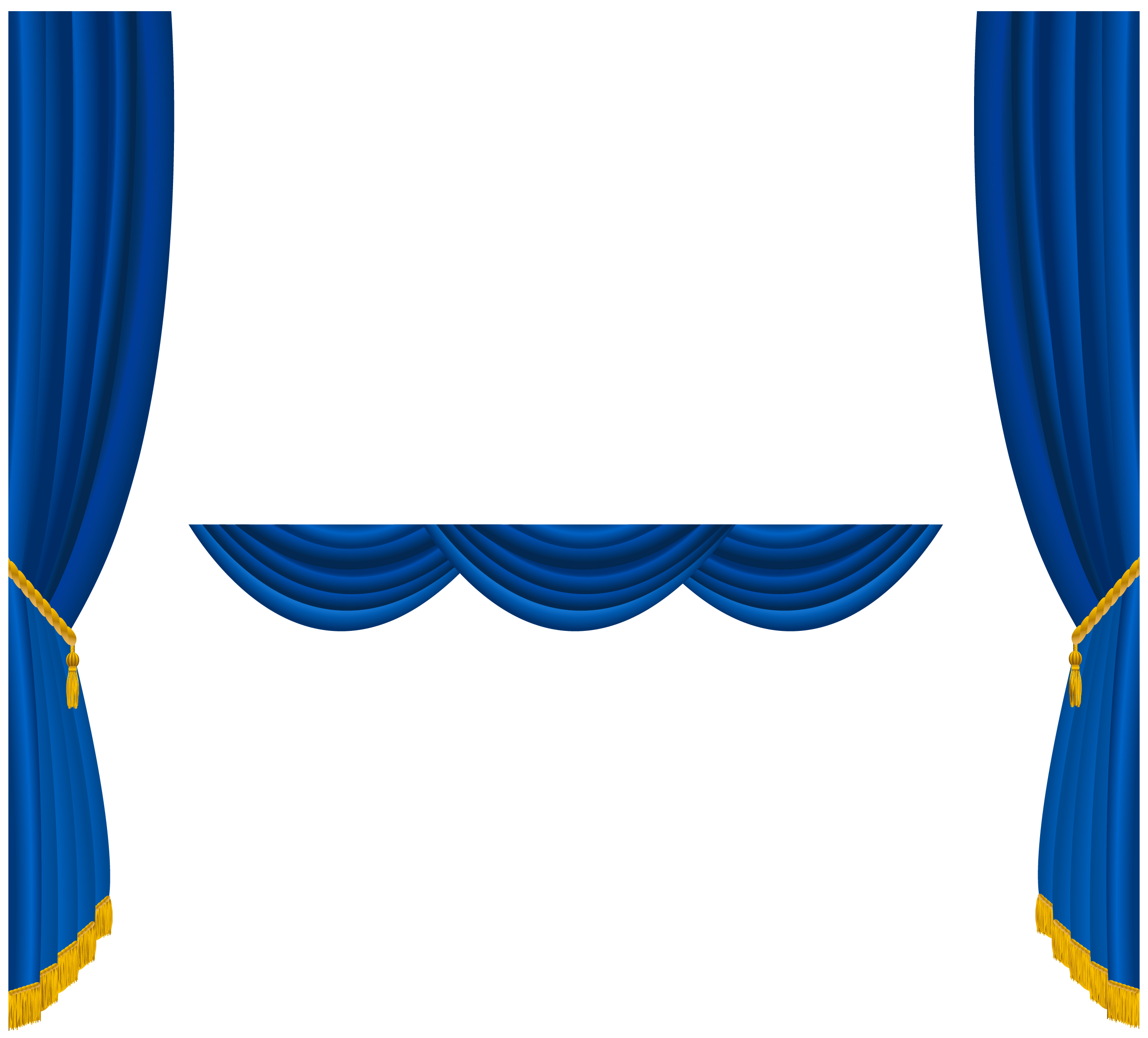 Transparent Blue Curtains Decoration PNG Clipart