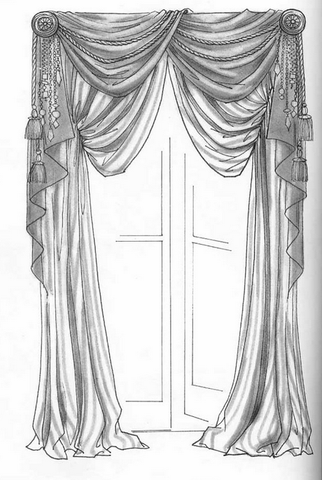 Hand drawing curtains.