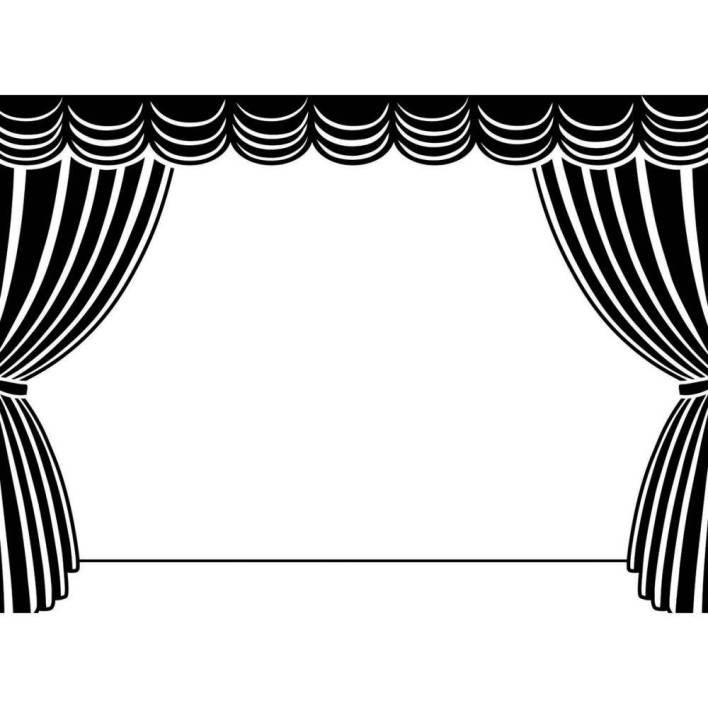 Theater curtains drawing.