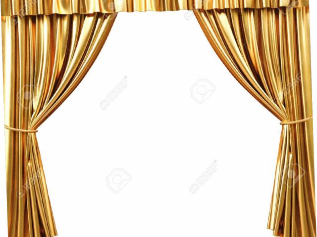 Curtains clipart golden.