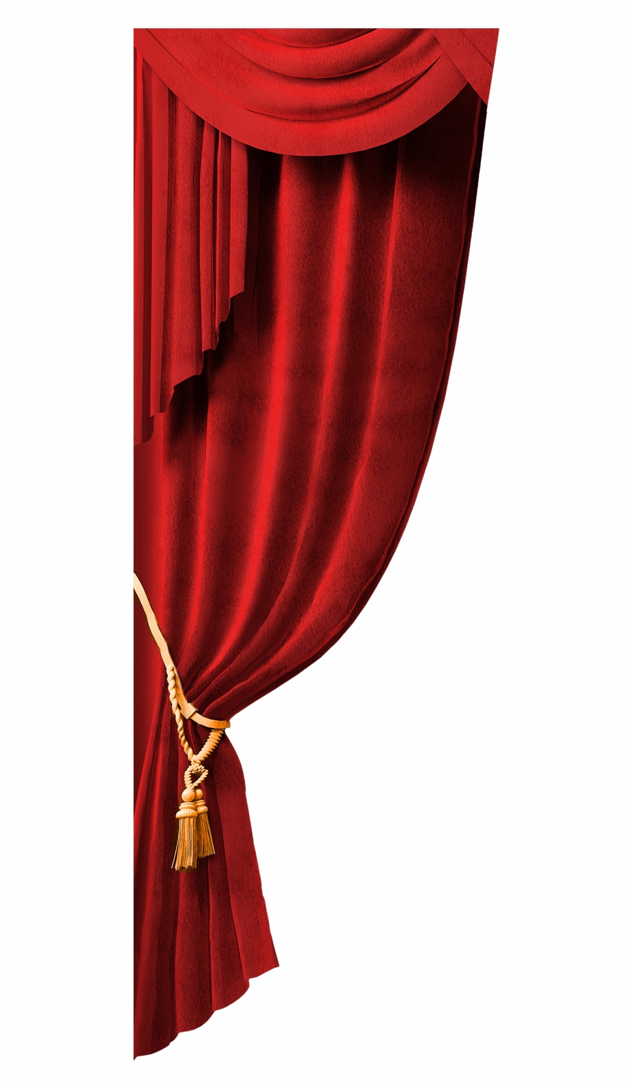 Left Drape Of Red Curtain