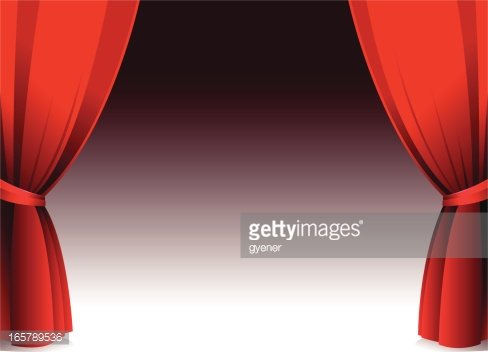 Blank Stage Open Curtain premium clipart