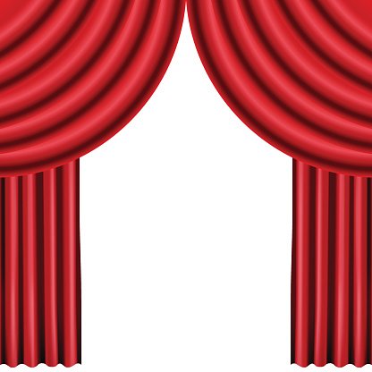 Open Red Curtain premium clipart