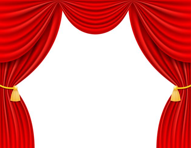 Red theatrical curtain.