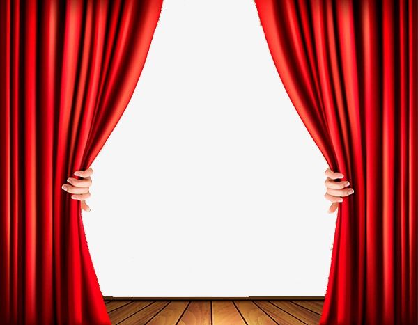 High Grade Red Curtain Vector, Stage, Kicked Off, Hand PNG