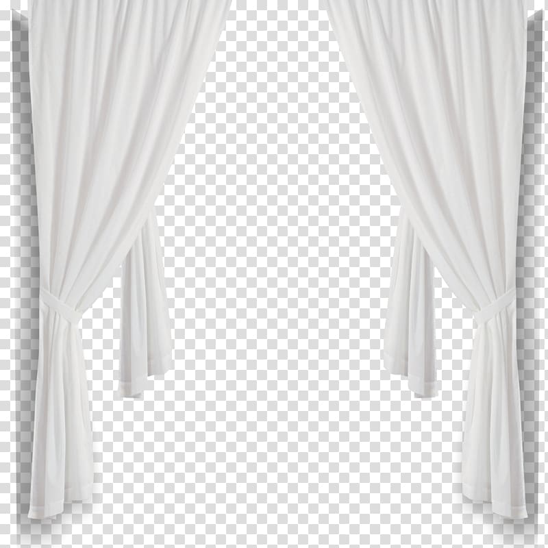 White folded window curtain illustration, Curtain Black and