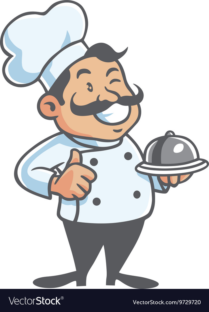 Happy chef cartoon.