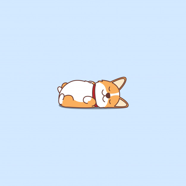 Cute welsh corgi puppy lying on back cartoon icon Vector