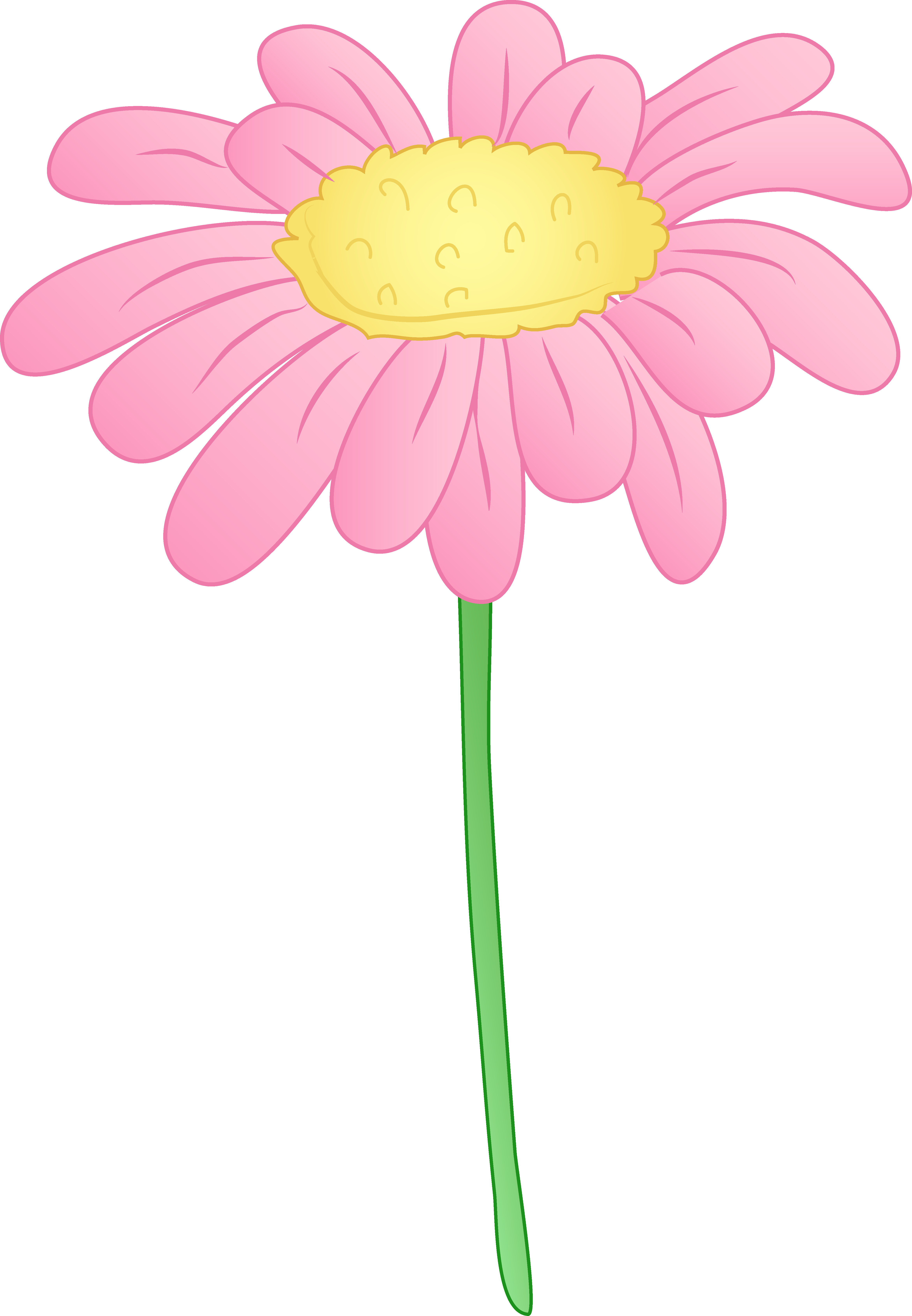 Pretty pink daisy flower free clip art clipartandscrap