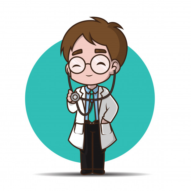 Cute cartoon character doctor