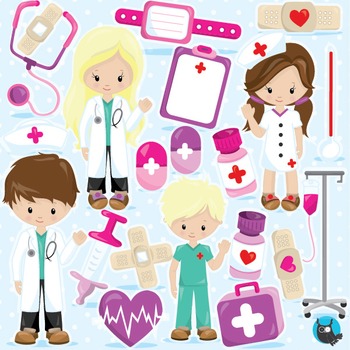 Doctor clipart commercial use, vector graphics, digital