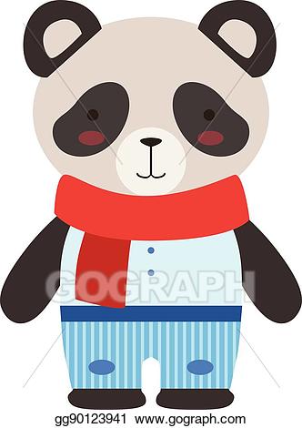 cute vector clipart panda