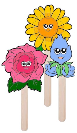 Flower friends puppets.