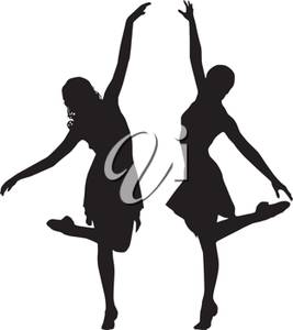 Clipart Illustration of Two Dancers