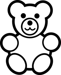Circle Teddy Bear Black And White Clip Art at Clker