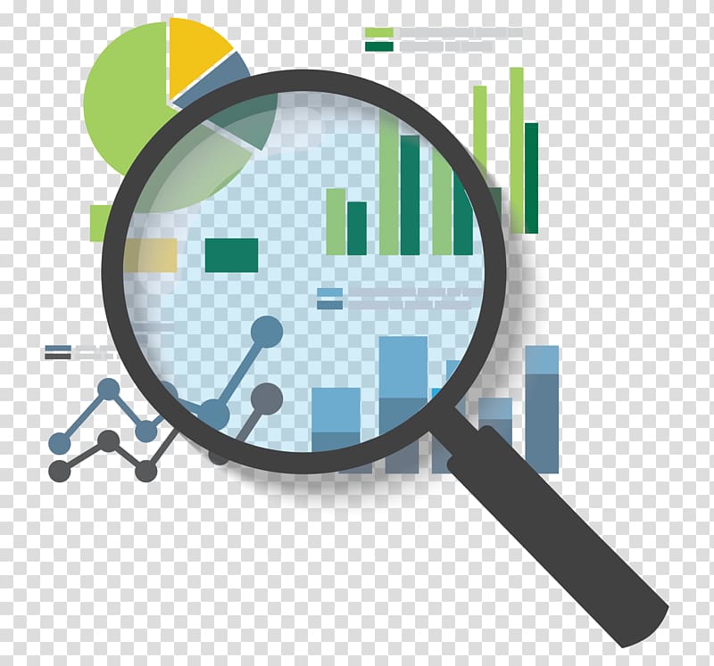 Magnifying glass icon, Analytics Market research Data