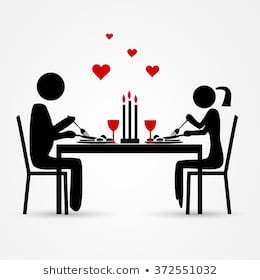Romantic dinner date clipart