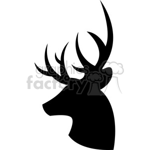 Side silhouette buck deer illustration silouhette vector graphic clipart