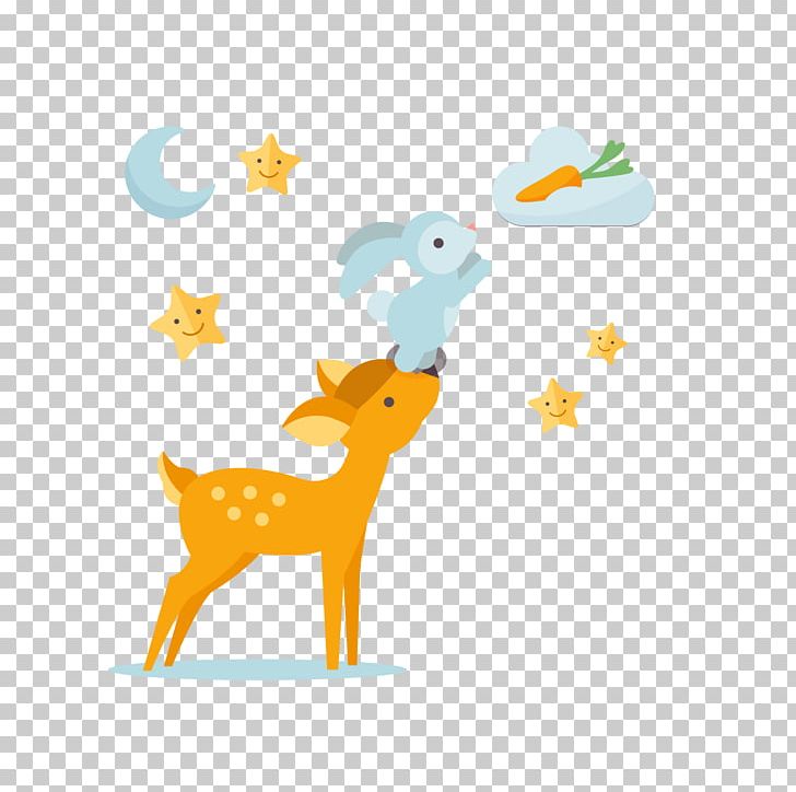 Sika deer illustration.