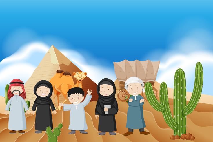 Arab people in desert