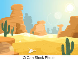 Cartoon desert vector.
