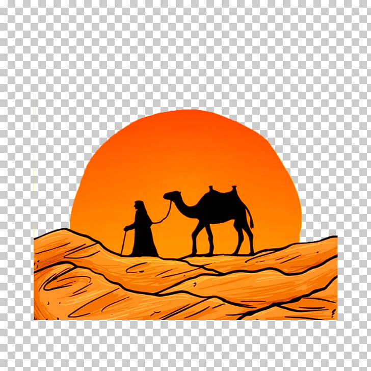 Camel desert drawing.
