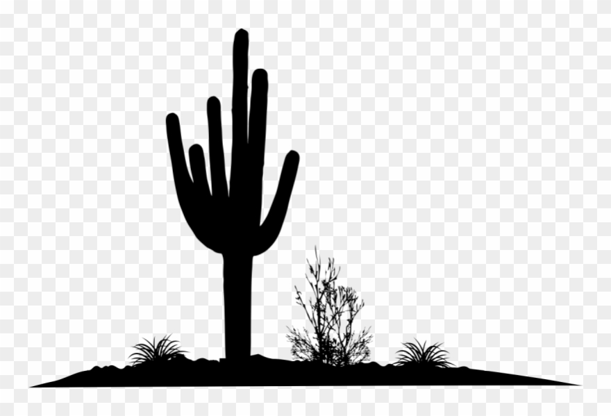 Desert cactus silhouette.