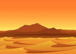 Sunset desert clipart.