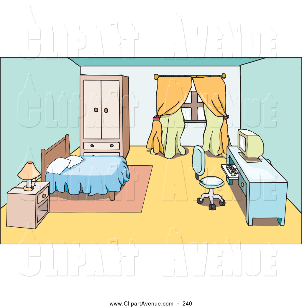 Avenue Clipart of a Bedroom Furniture