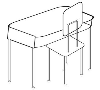 Free Student Desk Clipart Black And White, Download Free