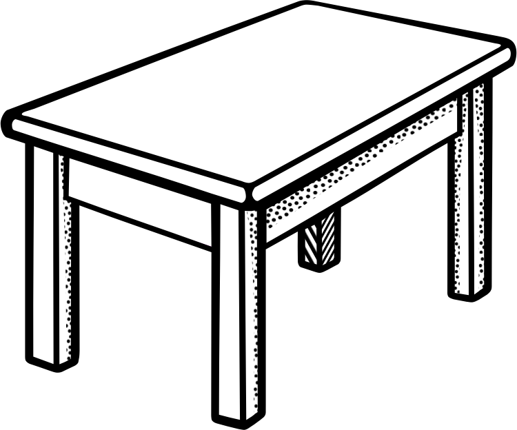 Download Free png Black And White Desk Clipart