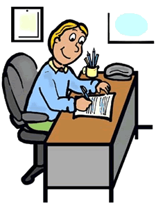 People At Desk Clipart