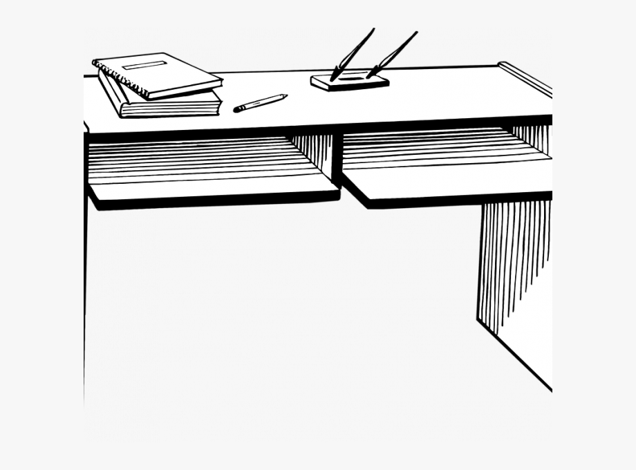 Desk Clipart Black And White