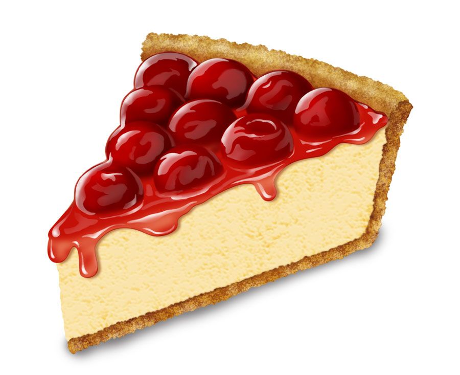 Cherry Cheesecake Photorealistic Illustration