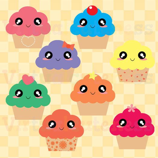 Kawaii Cupcake Clipart