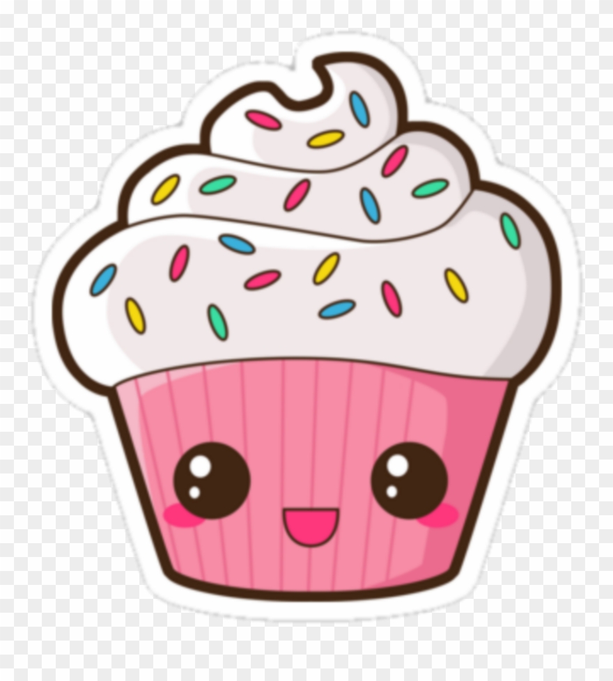 Kawaii pink cupcake.