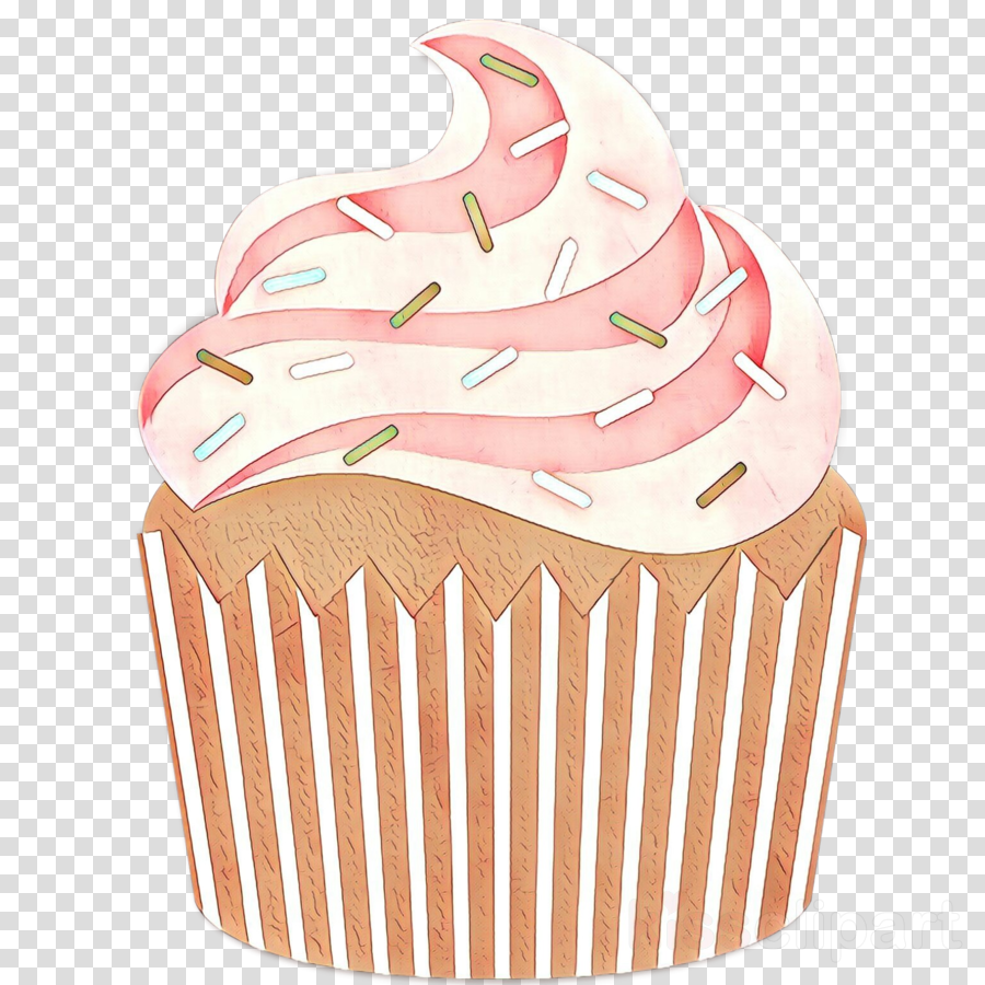 Cupcake baking cup pink food dessert clipart