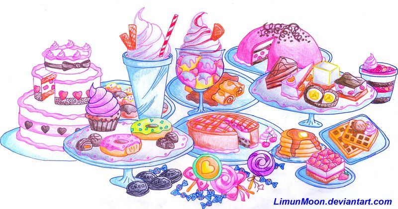Sweet dessert table by LimunMoon on DeviantArt