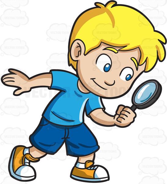 A Little Boy Playing Detective