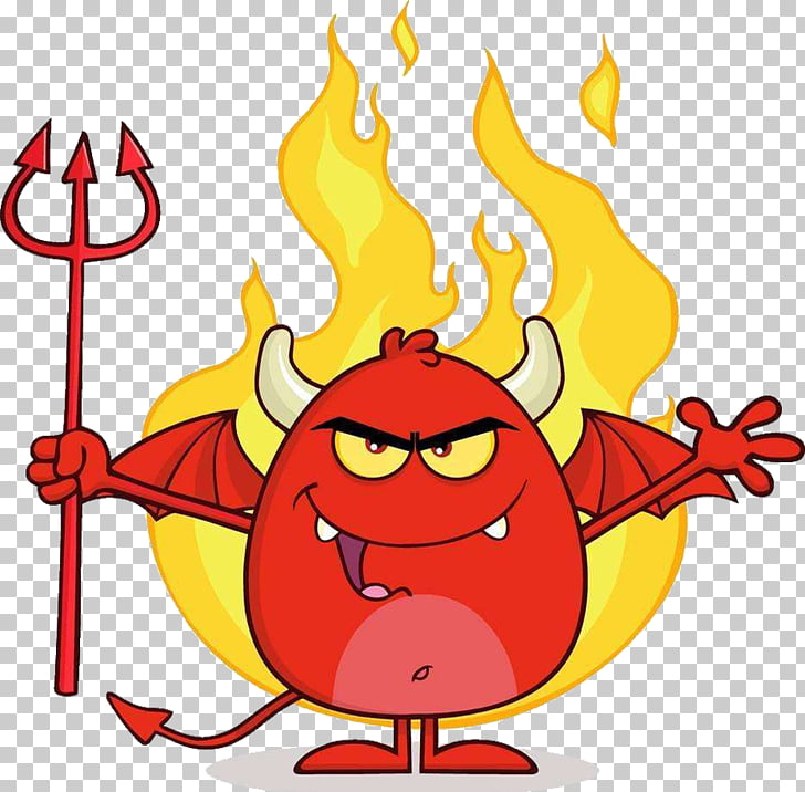 Cartoon devil angry.