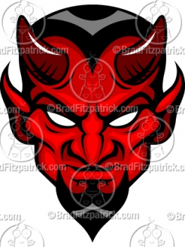 Red cartoon devil.