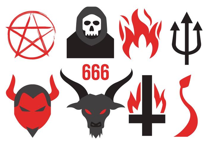 Devil icons vector.