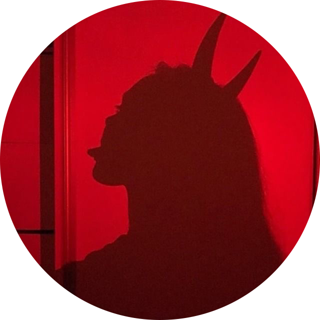 Devil devilish devilgirl red aesthetic horns shadow fre