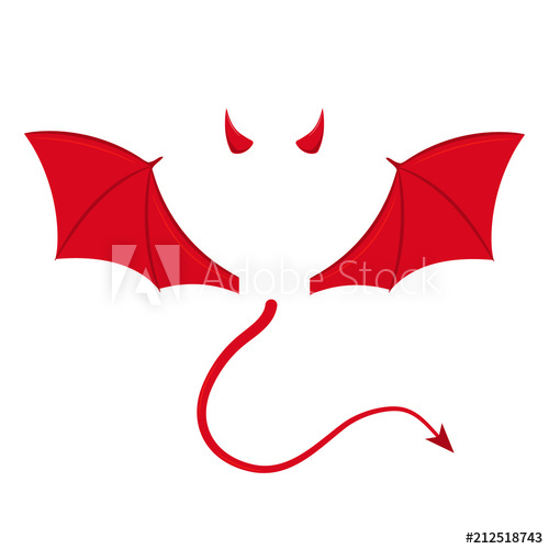 Devil wings, horns and tail
