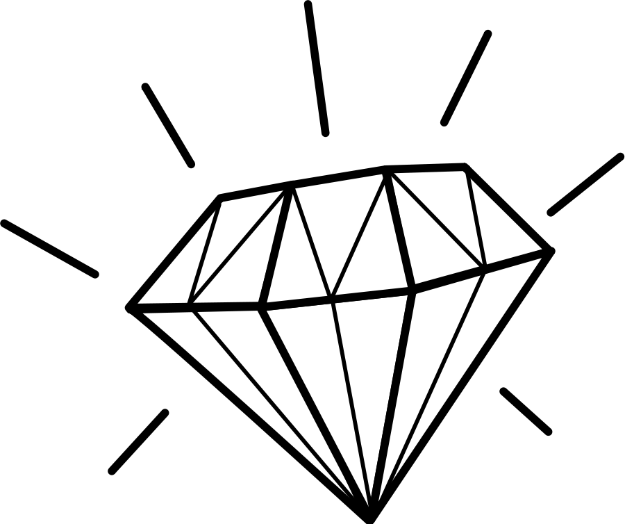 Diamond clipart black.