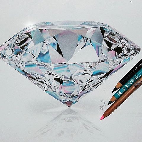 Realistic Diamond Drawing By