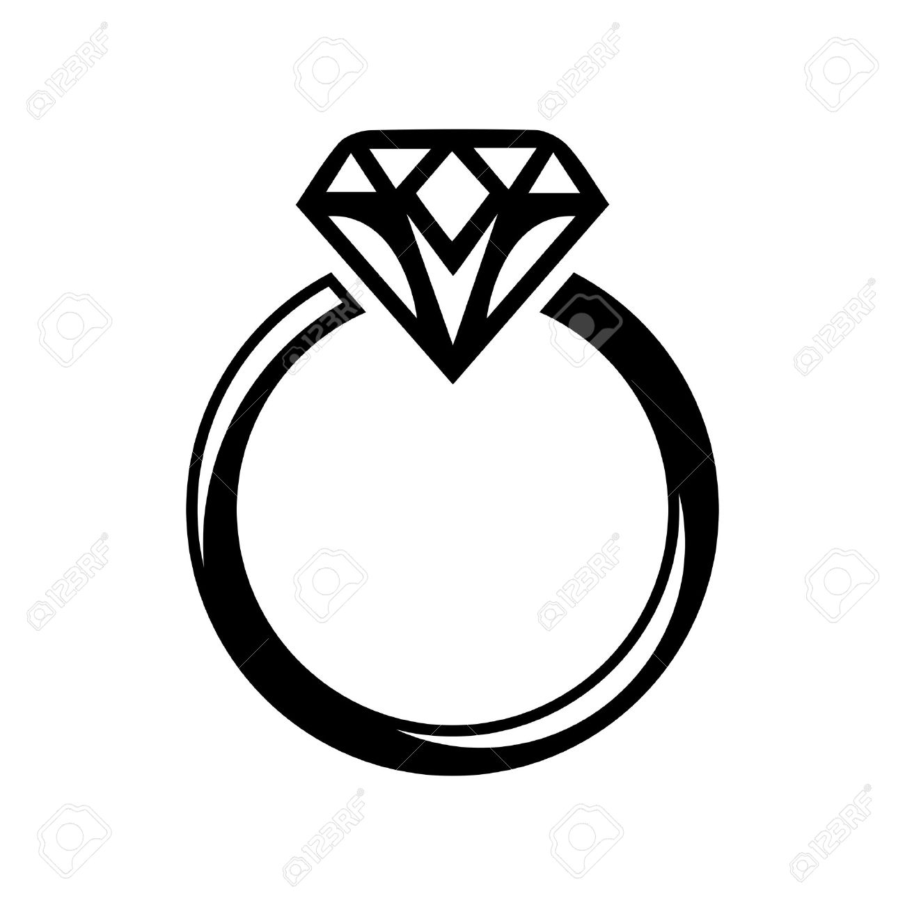 Wedding diamond ring clipart great free clipart silhouette